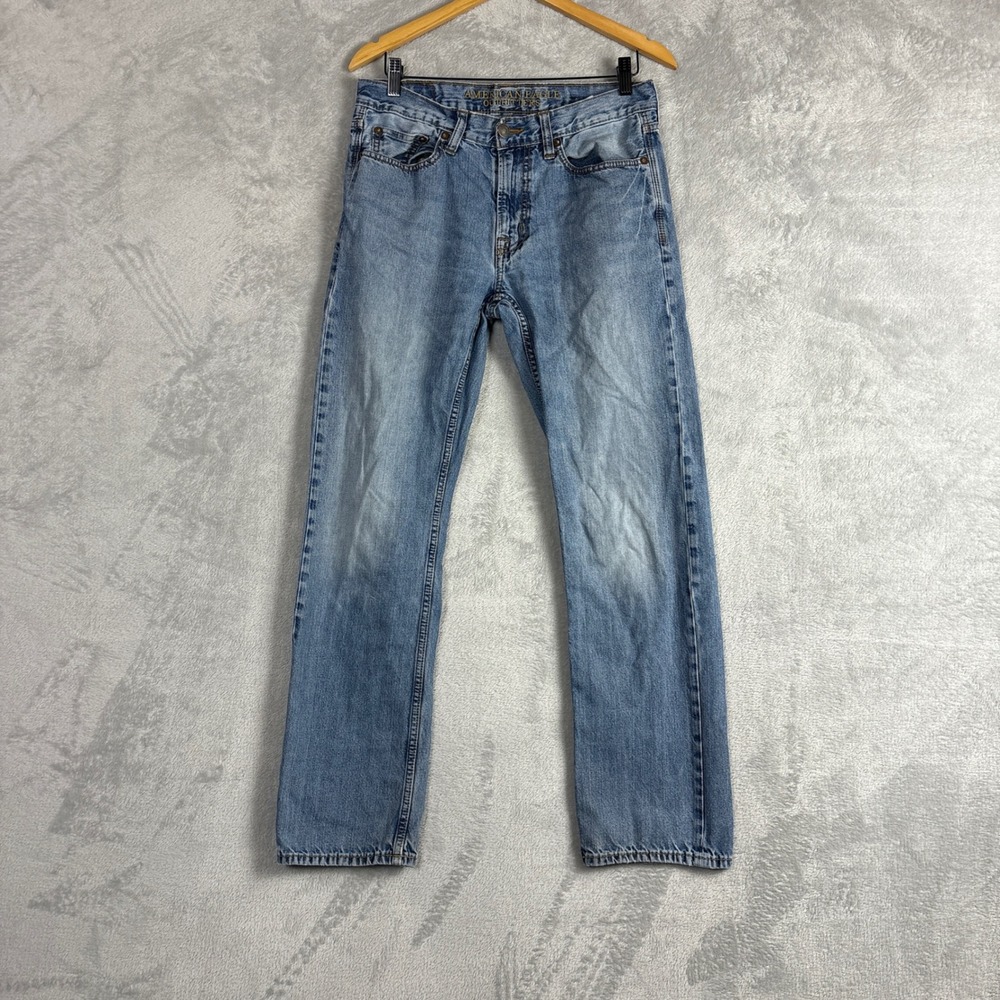 American Eagle Outfitters Mens Original Straight Light Wash Denim Jeans 30x32